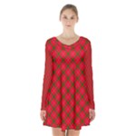 Holiday Long Sleeve Velvet V-neck Dress