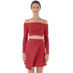 Holiday Off Shoulder Top with Skirt Set