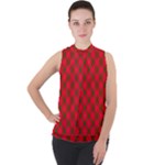 Holiday Mock Neck Chiffon Sleeveless Top