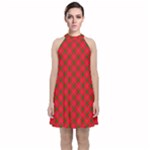 Holiday Velvet Halter Neckline Dress 