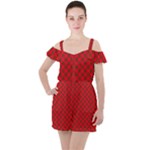 Holiday Ruffle Cut Out Chiffon Playsuit
