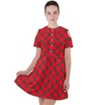 Holiday Short Sleeve Shoulder Cut Out Dress 