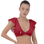 Holiday Plunge Frill Sleeve Bikini Top