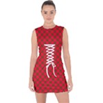 Holiday Lace Up Front Bodycon Dress