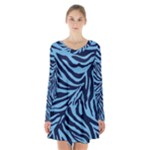 Zebra 3 Long Sleeve Velvet V-neck Dress