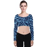 Zebra 3 Velvet Long Sleeve Crop Top