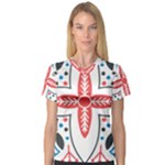 Motif V-Neck Sport Mesh Tee