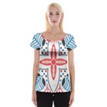 Motif Cap Sleeve Top