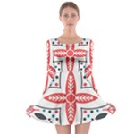 Motif Long Sleeve Skater Dress