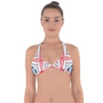 Motif Halter Neck Bikini Top
