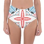 Motif Reversible High-Waist Bikini Bottoms