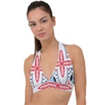 Motif Halter Plunge Bikini Top