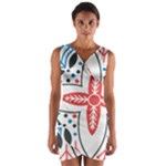 Motif Wrap Front Bodycon Dress