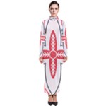 Motif Turtleneck Maxi Dress