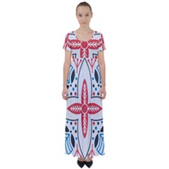 High Waist Short Sleeve Maxi Dress 
