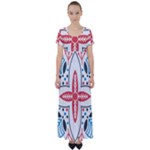 Motif High Waist Short Sleeve Maxi Dress