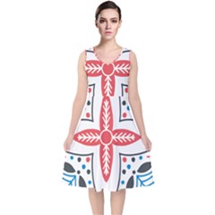 V-Neck Midi Sleeveless Dress  