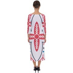 Quarter Sleeve Midi Bodycon Dress 