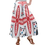 Motif Satin Palazzo Pants