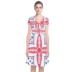 Short Sleeve Front Wrap Dress 