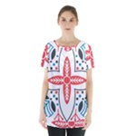 Motif Skirt Hem Sports Top