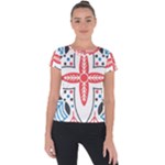 Motif Short Sleeve Sports Top 