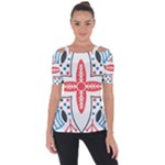 Motif Shoulder Cut Out Short Sleeve Top