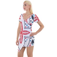 Short Sleeve Asymmetric Mini Dress 