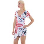 Motif Short Sleeve Asymmetric Mini Dress