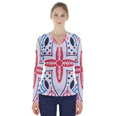 V-Neck Long Sleeve Top 
