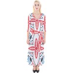 Motif Quarter Sleeve Wrap Maxi Dress