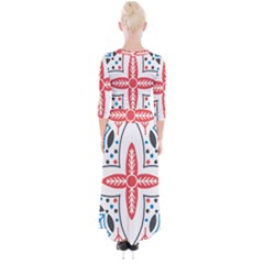 Quarter Sleeve Wrap Maxi Dress 