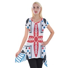 Short Sleeve Side Drop Tunic 