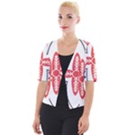 Motif Cropped Button Cardigan