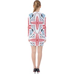 V-neck Bodycon Long Sleeve Dress 