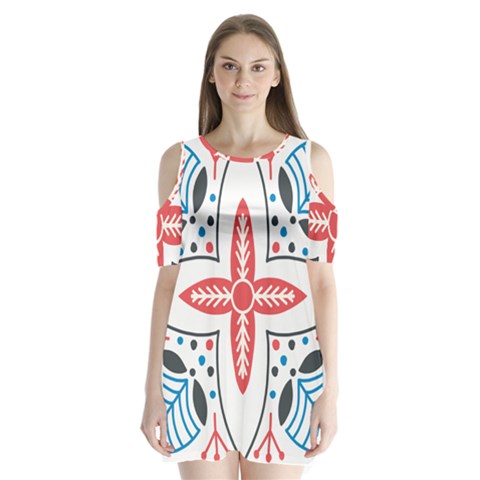 Motif Shoulder Cutout Velvet One Piece from ArtsNow.com
