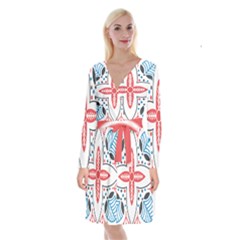 Long Sleeve Velvet Front Wrap Dress 
