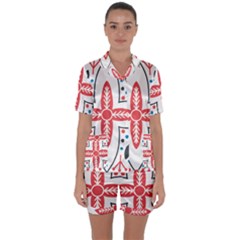 Satin Short Sleeve Pajamas Set 