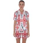 Motif Satin Short Sleeve Pyjamas Set