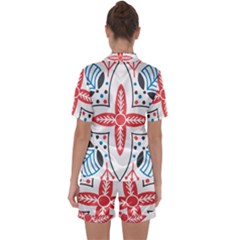 Satin Short Sleeve Pajamas Set 