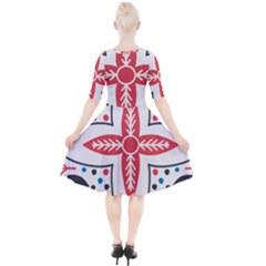 Quarter Sleeve A-Line Dress 