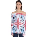 Motif Off Shoulder Long Sleeve Top