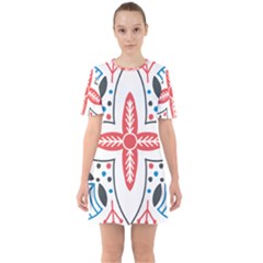Sixties Short Sleeve Mini Dress 