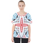 Motif V-Neck Dolman Drape Top
