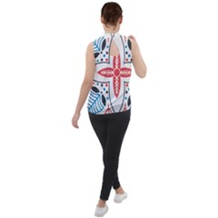 Mock Neck Chiffon Sleeveless Top 