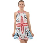 Motif Halter Tie Back Chiffon Dress