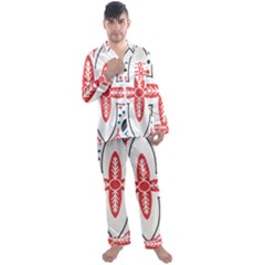 Men s Long Sleeve Satin Pajamas Set 