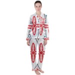 Motif Satin Long Sleeve Pyjamas Set