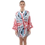 Motif Long Sleeve Satin Kimono