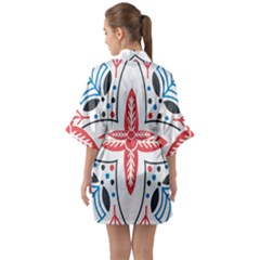 Half Sleeve Satin Kimono  